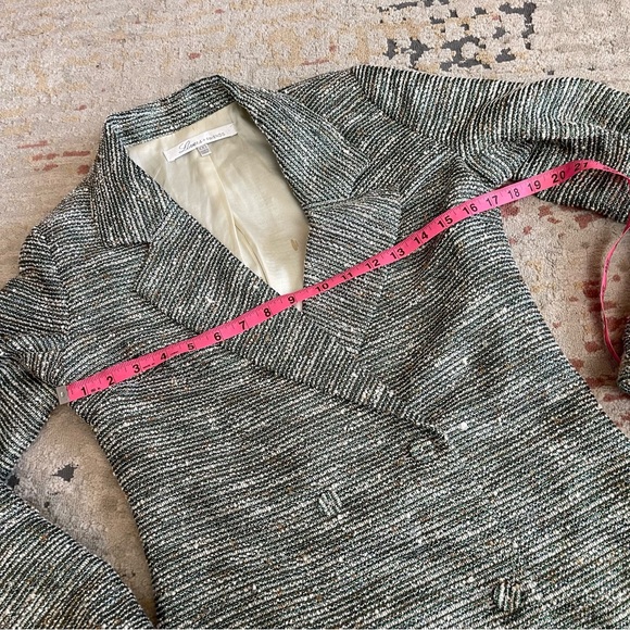 Lovers + Friends Tweed Relaxed Long Button Blazer Preppy Gray - Picture 12 of 14